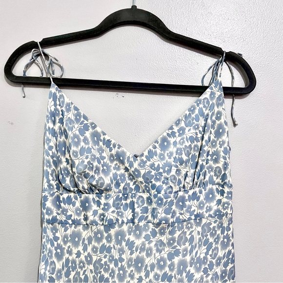 NWT J.Crew Powder Blue 100% Silk Floral Spaghetti Strap Sundress MSRP$128 - Picture 2 of 16